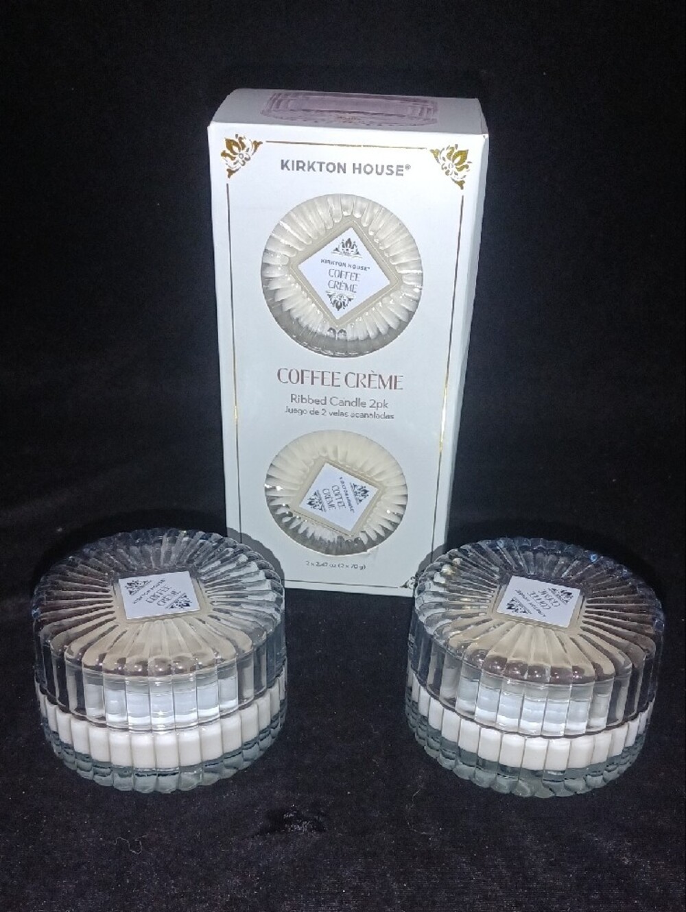 Kirkton House Coffee Crème Ribbed Candle 2-Pack